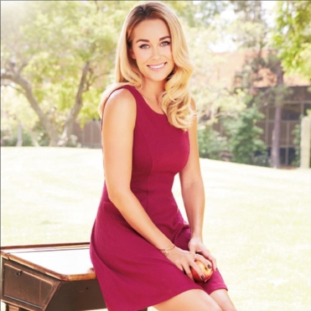 Lauren Conrad Maroon Fit And Flare Dress